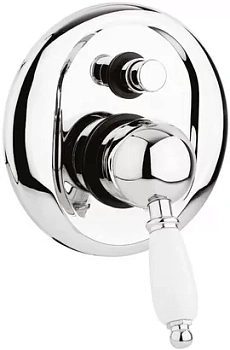 Смеситель CEZARES -VDIM-01-Bi для ванны, встраиваемый с переключателем, хром/ручка белая