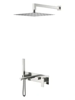 Душевая система Boheme 474-NB встраиваемая, однозахватная, верхний/ручной душ, никель браш