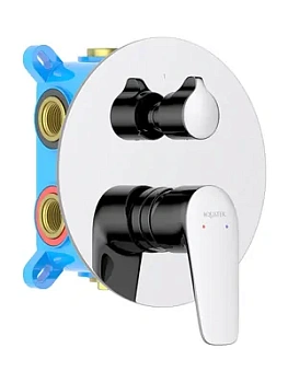 Смеситель для ванны/душа Aquatek AQ1147CR встраиваемый, 3 режима, однозахватный, цвет: хром