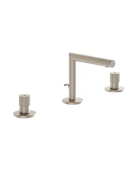 Смеситель для умывальника Vitra двухзавхватный, на 3 отв., дон. клап., никель шлиф. A4259534