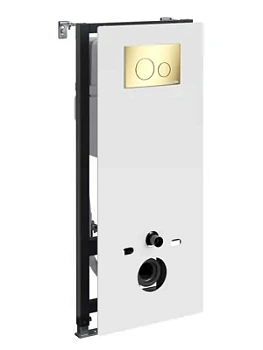 Инсталляция для унитаза WasserKRAFT с клавишей смыва, цвет: золото/белый 20TLT.010.ME.WH.PG02