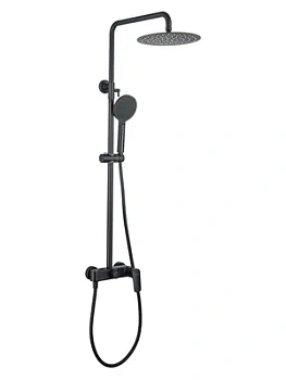 Душевая система Aquatek AQ2060MB для душа, однозахватный, верхний и ручной душ, черный матовый