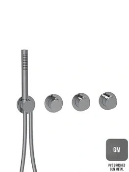 Смеситель для душа Almar термостат. встраиваемый на 2 потребителя, цвет оружейный металл брашированный E180433.GM