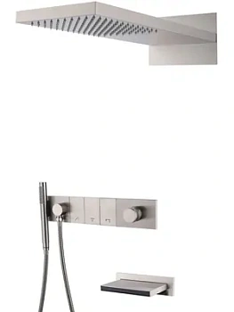 Душевая система Boheme 132-2-NB встраиваемая, излив, верхний/ручной душ, никель браш
