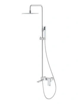 Душевой комплект Boheme 148-WCR.2 настенный, однозахватный, верхний/ручной душ, белый+хром