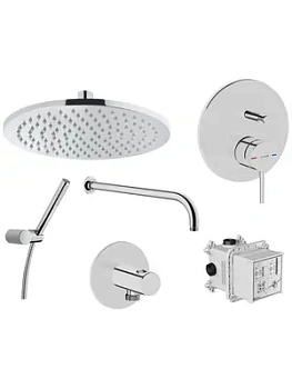 Душевой набор Vitra со встроенным смесителем, верхним и ручным душем, хром A49266EXP