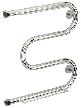 СУНЕРЖА М-образный + 2 полки Полотенцесушитель 500х500 нерж.сталь, нак. гайка 1"
