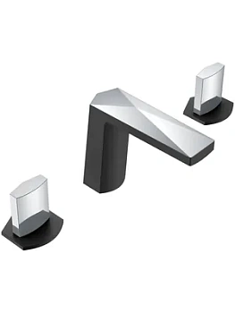 Смеситель Boheme для раковины, на 3 отверстия, двухзахватный, хром черный 150-BCR-ICE