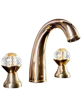 Смеситель Boheme 297-FL для раковины, на 3 отверстия, двухзахватный, золото