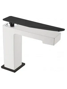 Смеситель Boheme 141-WB.2 для раковины, на 1 отверстие, однозахватный, белый+черный