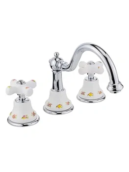 Смеситель для раковины Migliore на 3 отверстия, с дон.клапаном, белый/хром ML.PRO-8812.CR