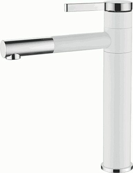 Смеситель Ledeme для раковины, поворотный излив, однозахватный, белый/хром L1152-2