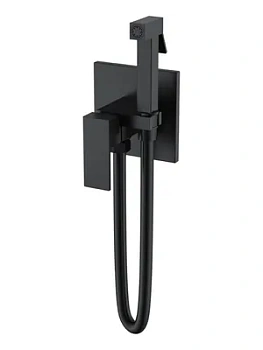 Смеситель Boheme 477-B с гигиеническим душем, встраиваемый, однозахв, с держателем, черный