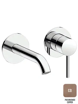 Смеситель для раковины Almar настенный, с регулируемым углом аэратора, излив 160-185, цвет медь брашированная E210054.CO