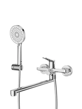 Смеситель для ванны BelBagno -VASM-L-CRM однозахватный, фиксированный излив, с душевой лейкой