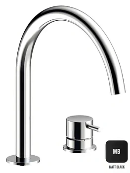 Смеситель для раковины Almar однозахватный, на 2 отверстия, цвет: черный матовый E214005.MB