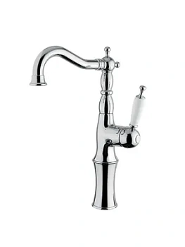 Смеситель для раковины Migliore высокий, ручка белая, хром 19133 (ML.OXF-6317.BI.CR)