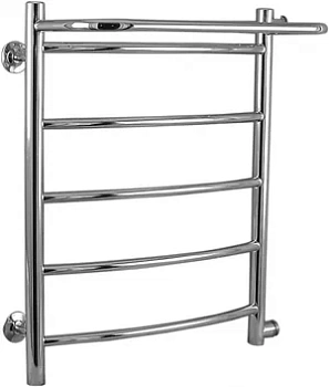 Полотенцесушитель Флагман "Лесенка" изогнутая с полкой 500х1000 нерж. сталь, боковое подкл. D-1"