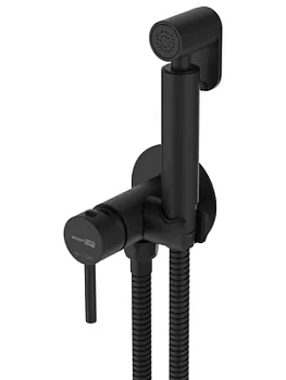 Смеситель встраиваемый WasserKRAFT A70638 однозахватный, с гигиеническим душем, черный матовый