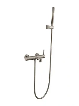 Смеситель Boheme 463-NB для ванны/душа, настенный, однозахватный, с ручным душем, никель браш