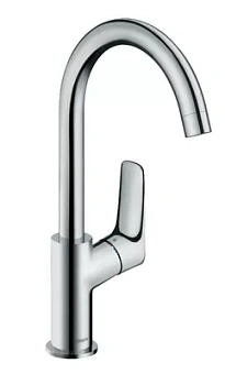 Смеситель Hansgrohe 71130000 для умывальника однозахватный, поворотный излив, дон. клап., хром