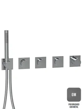 Смеситель для душа Almar термостат. встраиваемый на 3 потребителя, цвет оружейный металл брашированный E180434.GM