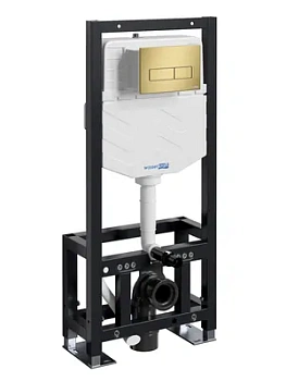 Инсталляция для унитаза WasserKRAFT с клавишей смыва, цвет: золото 61TLT.010.ME.MG03