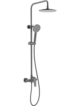 Душевая система Aquatek AQ2160BGM для душа, однозахватный, верхний и ручной душ, сталь оруж