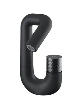 Смеситель для умывальника IDDIS TWIBLBTi01, подвижный излив, Push Control, черный матовый