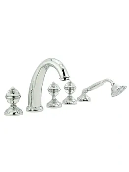 Смеситель на борт ванны Migliore на 5 отверстий, хром/ручки Swarovski ML.CRS-3780.CR