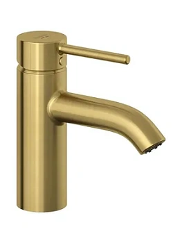 Смеситель для умывальника KLUDI 75 мм, однозахватный, донный клапан, золото брашир. 38266N076