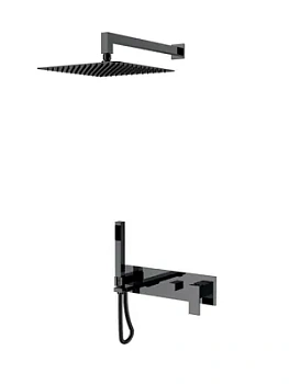 Душевая система Boheme 474-SGM встраиваемая, однозахватная, верхний/ручной душ, графит глянц