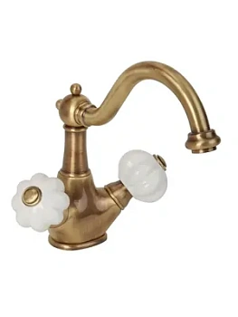 Смеситель для раковины Migliore с д/клапаном, белый/бронза ML.OLV-5834.BI.BR
