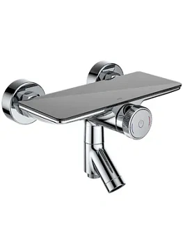 Смеситель Iddis для ванны SHESBBTi02WA с управл. Push Control, полка, короткий излив, хром