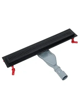 Душевой лоток IDDIS 975B6BL20DZ 600мм, с сифоном, комбинир. затвор, перфовир. решетка, черный