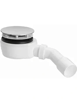 Сифон для душевых поддонов PLASTBRNO 90/40 хром, низкий, изгиб 45°, 40/50, фильтр, EWCN942
