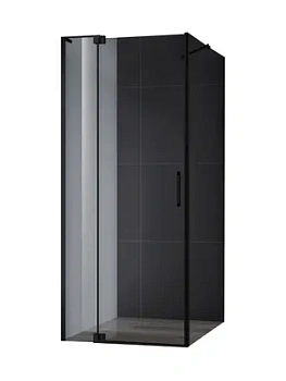 Душевой уголок CEZARES (900х800-900х1950) стекло серое/профиль черный -AH-1-100-80/90-GRIGIO-NERO