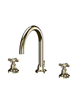 Смеситель GATTONI для раковины, ручки Paris, с донным клапаном, золото 24к TR097/18DO