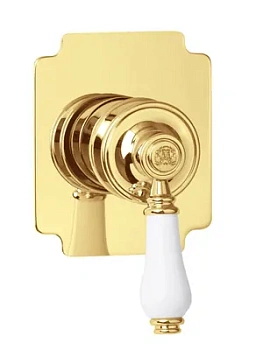 Смеситель для душа Migliore скрытого монтажа, ручка белая, золото ML.ERM-7030.BI.DO