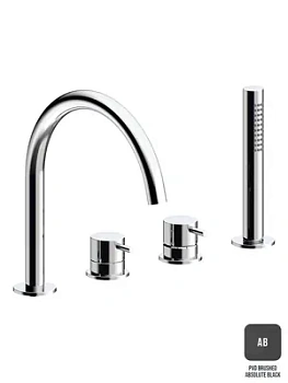 Смеситель на борт ванны Almar на 4 отверстия, с ручным душем, цвет черный брашированный E214006.AB