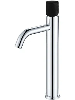 Смеситель Boheme 122-CRB для раковины, на 1 отверстие, однозахв, ручка diamond, хром+черный