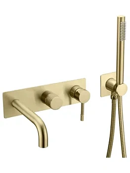 Смеситель Boheme 464-3-MG для ванны/душа,встраиваемый, однозахватный, с ручным душем, золото мат