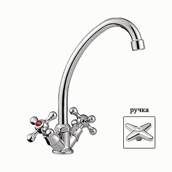 Смеситель Ledeme Н20 для кухни, двухзахватный, поворотный излив, хром L4020