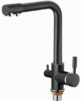 Смеситель Ledeme для кухни, с краном для питьевой воды, черный L4055B-3
