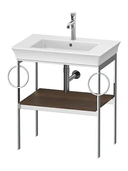 Консоль под раковину Duravit WT4546B7777 684х450х760 полка черный орех, 2 полотенцедерж