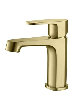 Смеситель для раковины Aquatek AQ1210BG однозахватный, излив 99мм, б/дон. клап., золото шлиф