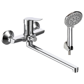 Верхний душ Devon&Devon MARK318CR d130 мм с душевой стойкой, цвет:хром