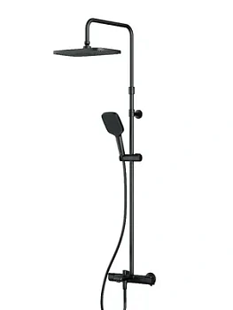 Душевая система AM.PM F078F522 с термостатом, ручной/верхний душ, излив, черный матовый