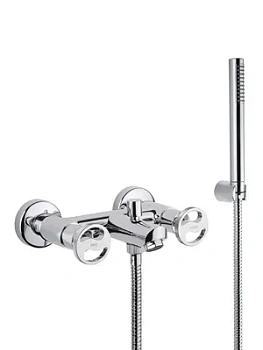 Смеситель для ванны Migliore двухзахватный, с ручным душем и держателем, хром 28211