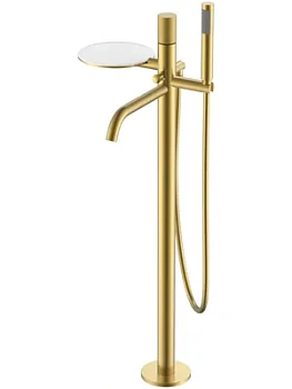 Смеситель Boheme 129-MG.2 для ванны/душа, напольный, однозахв, с ручным душем, золото мат